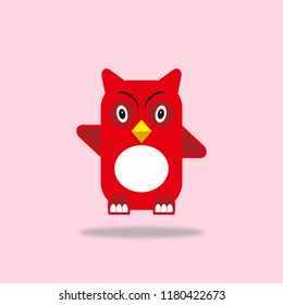 Cute owl flat design. owl flat design vector.