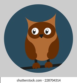Cute owl in flat style