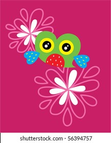 cute owl flower card