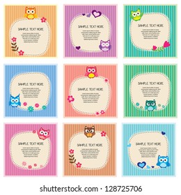 Cute owl frames set