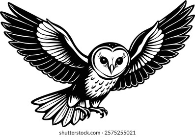  Cute owl in front of white background vector art illustration 