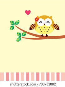 cute owl girl valentine greeting vector