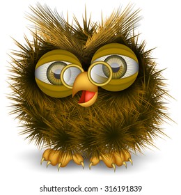 cute owl with glasses