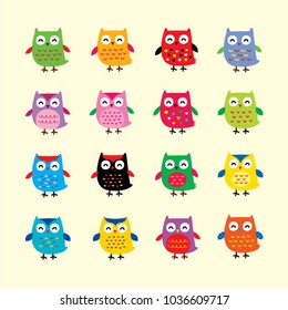 cute owl graphic vector collection