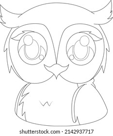 Diseño gráfico de vectores de búho para niños. dibujo de búho fácil para los niños. página de color de búho lindo.