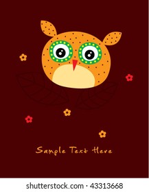 cute owl greeting card
