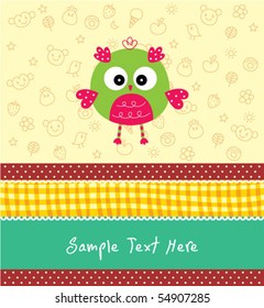 cute owl greeting card
