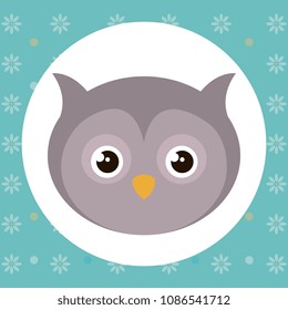 cute owl head tender character