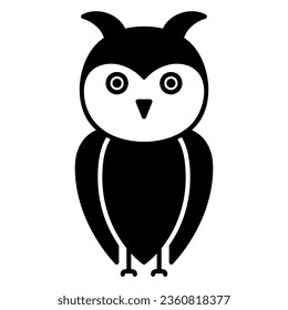 Cute owl icon a nocturnal bird type that is active at night