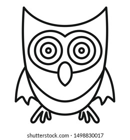 Cute owl icon. Outline cute owl vector icon for web design isolated on white background