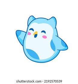 cute owl illustration design vector is perfect for emojis, sticker apps, kids invitation card designs, poster, postcard