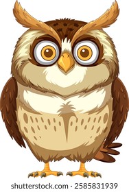 Cute owl illustration with expressive eyes