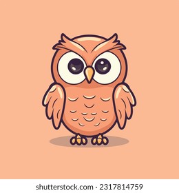 Cute owl ilustración owl kawaii chibi estilo de dibujo vectorial owl caricatura