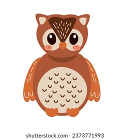 cute owl illustration vector isolated