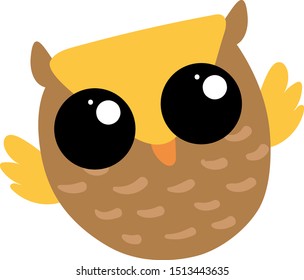 Cute Eule, Illustration, Vektorgrafik auf weißem Hintergrund.