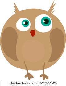 Cute owl, illustration, vector on white background.