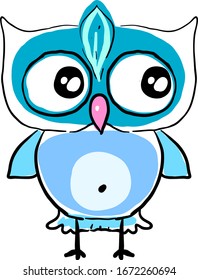 Cute owl, illustration, vector on white background.