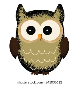 Cute Owl with large eyes.