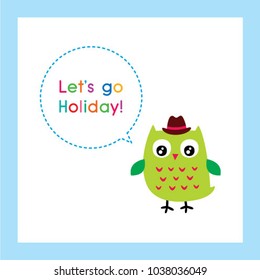 cute owl let's go holiday nursery wallpaper