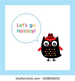 cute owl let's go holiday nursery wallpaper