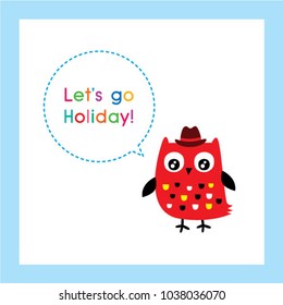 cute owl let's go holiday nursery wallpaper