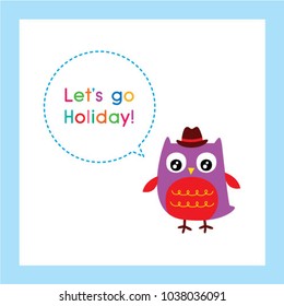 cute owl let's go holiday nursery wallpaper