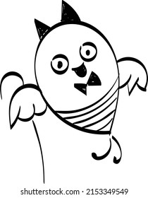 Cute Owl line Art for greeting card and invitation or use as T Shirt design or Tattoo Design
