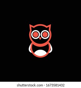 Cute Owl Logo Character Illustration.