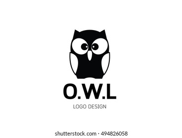 Cute owl logo design
