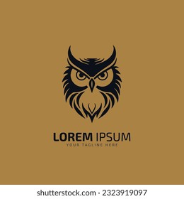 Cute owl logo design premium vector