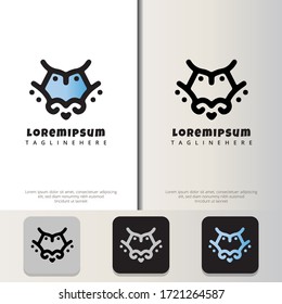 Cute owl logo design templates.Hipster, modern minimalist, and simple elegant design.