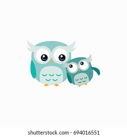 Cute Owl Logo, Icon, Sign Vector Design