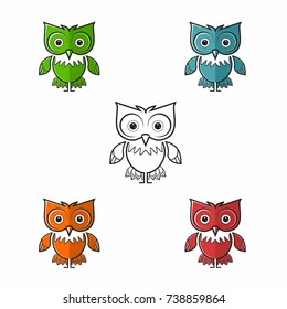 Cute owl logo vector design 