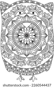  Cute owl mandala coloring page