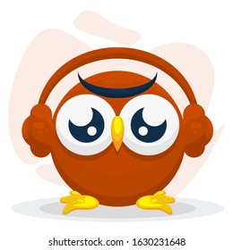 CUTE OWL MASCOT CARTOON VECTOR