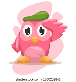 CUTE OWL MASCOT CARTOON VECTOR
