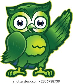 Cute Owl Mascot Character Logo Design Illustration