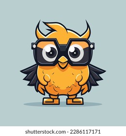 Cute owl mascot illustration. Owl logo vector. Emblem, gaming, badge, game, bussines, sticker, branding