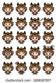 cute owl mascot set designs