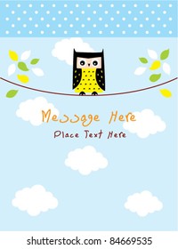 cute owl message card