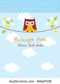 cute owl message card
