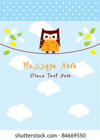 cute owl message card