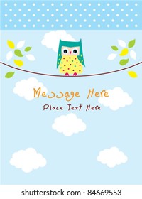 cute owl message card