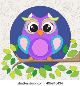 cute owl on a branch