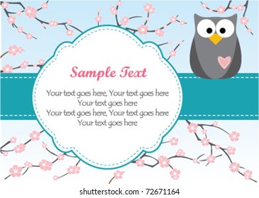 Cute Owl on Branch