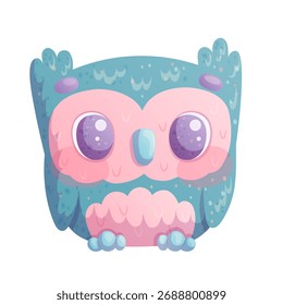 Búho lindo en un fondo blanco. El concepto de otoño, Halloween. Ilustración del diseño del Vector de los niños de la historieta para el diseño de postales, postales para imprimir, textiles, pegatinas