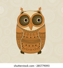  Cute owl in ornamental style