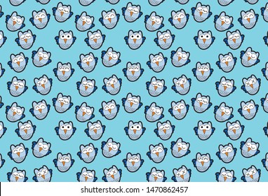 Cute owl pattern design abstract vector eps.
