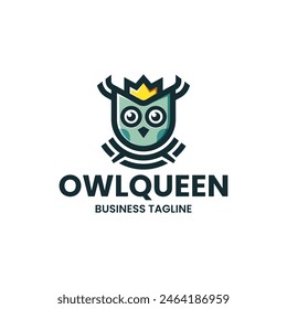 cute owl queen logo vector