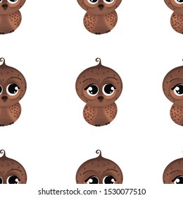 cute owl in Scandinavian style. Pattern.